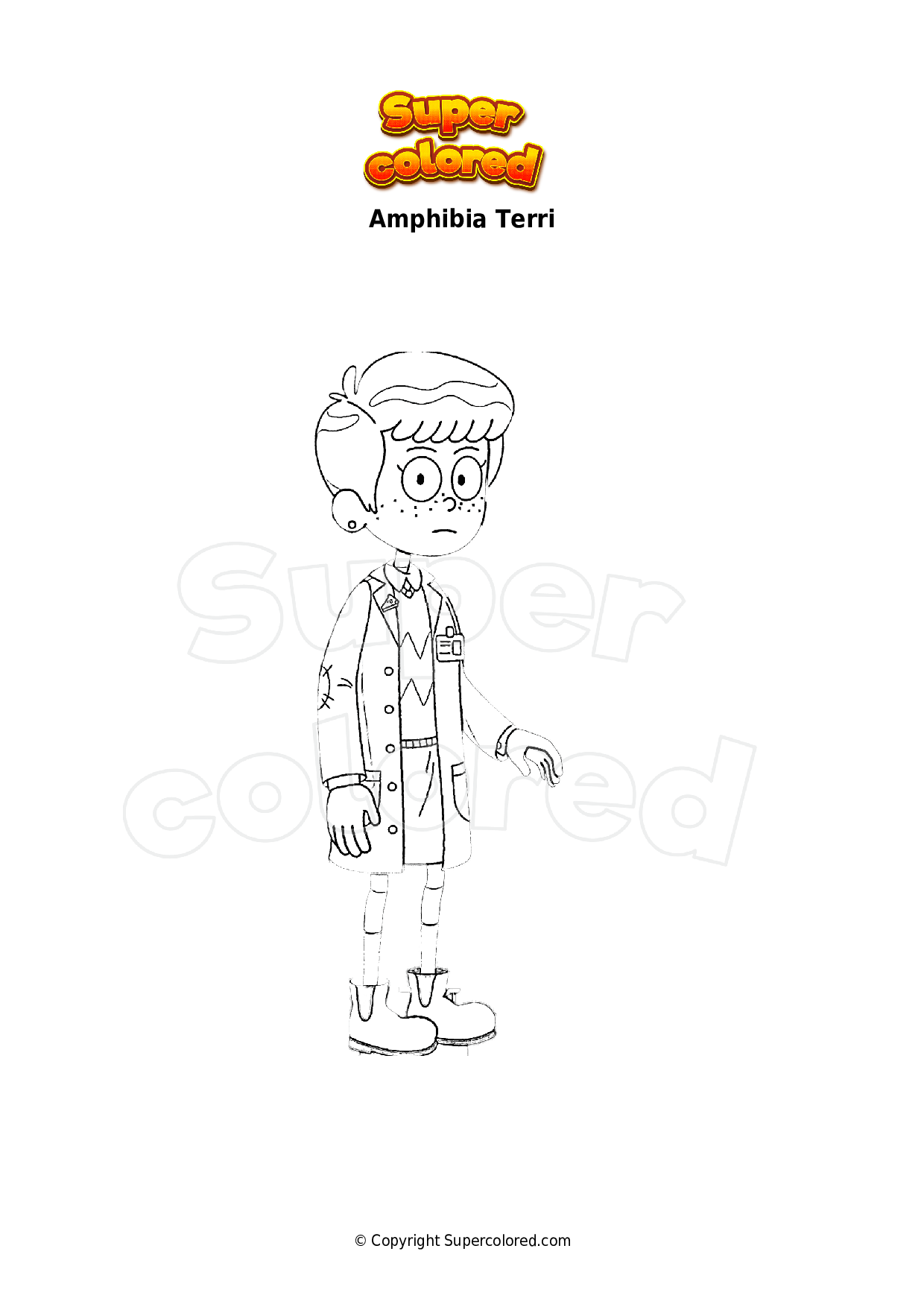 Coloring Page Amphibia Curator Supercolored