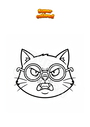 Coloring page Angry cat with glasses