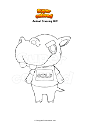 Coloring page Animal Crossing Biff