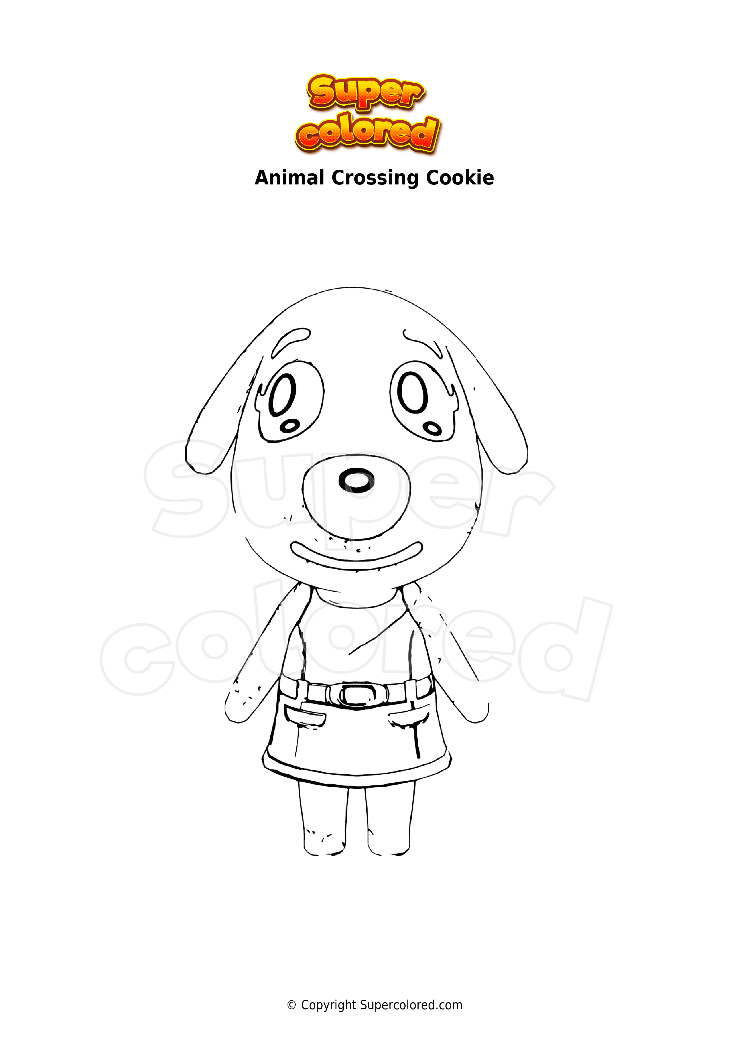 Coloring page Animal Crossing Cookie   Supercolored.com