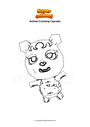 Coloring page Animal Crossing Cupcake