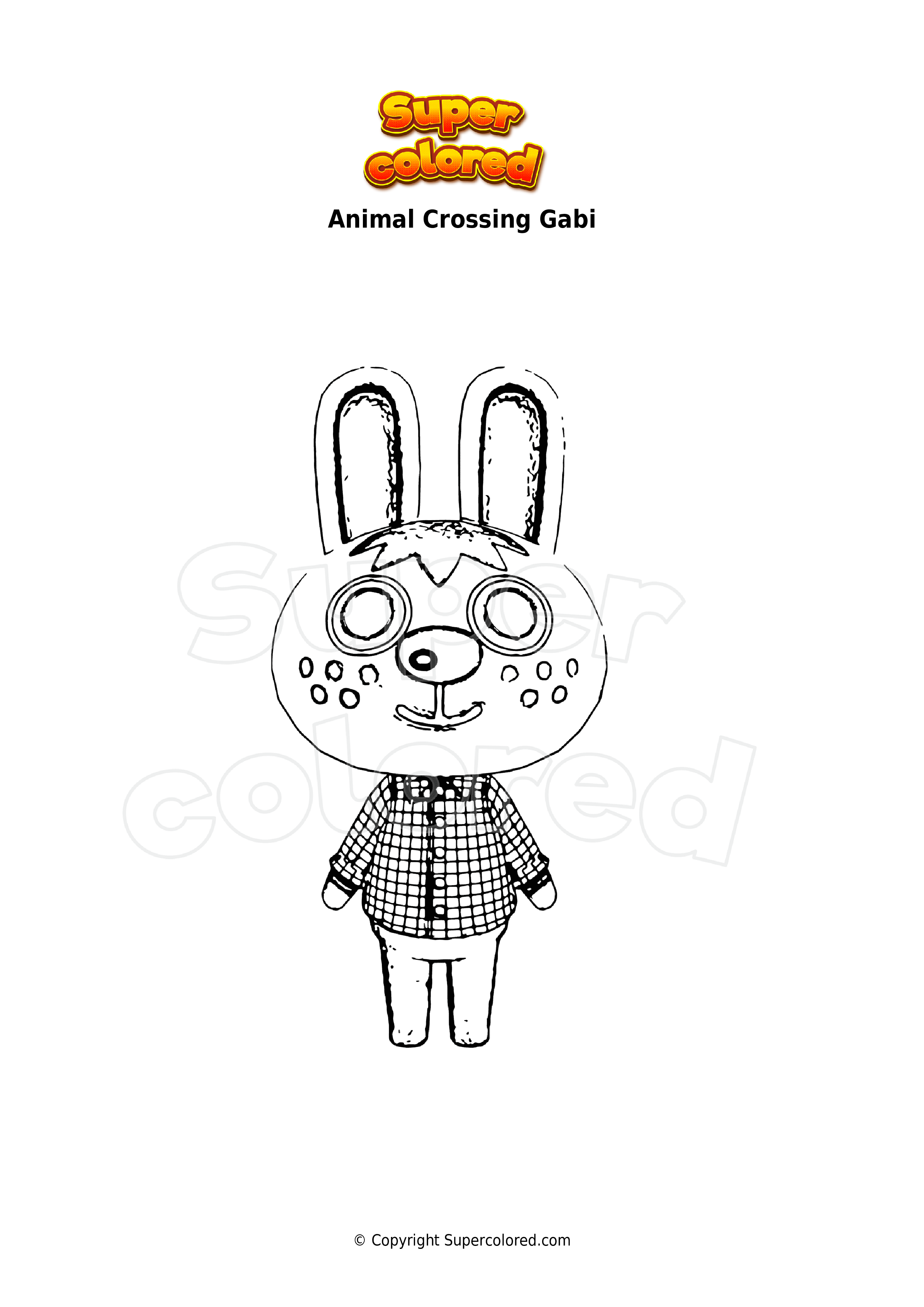 Coloring page Animal Crossing Gabi - Supercolored.com