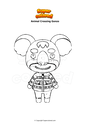 Coloring page Animal Crossing Gonzo