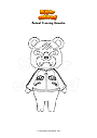 Coloring page Animal Crossing Groucho