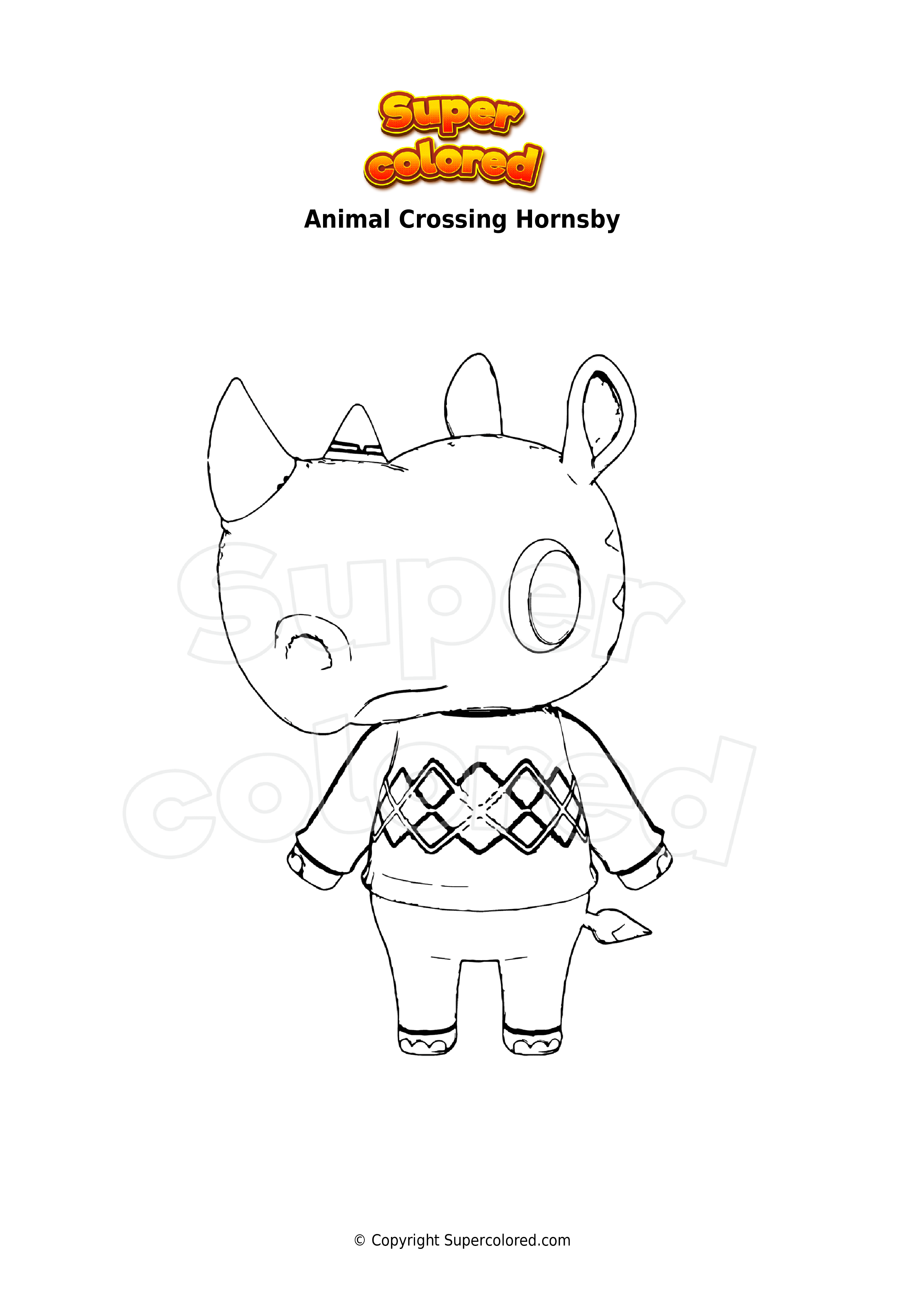 Coloring page Animal Crossing Hornsby 