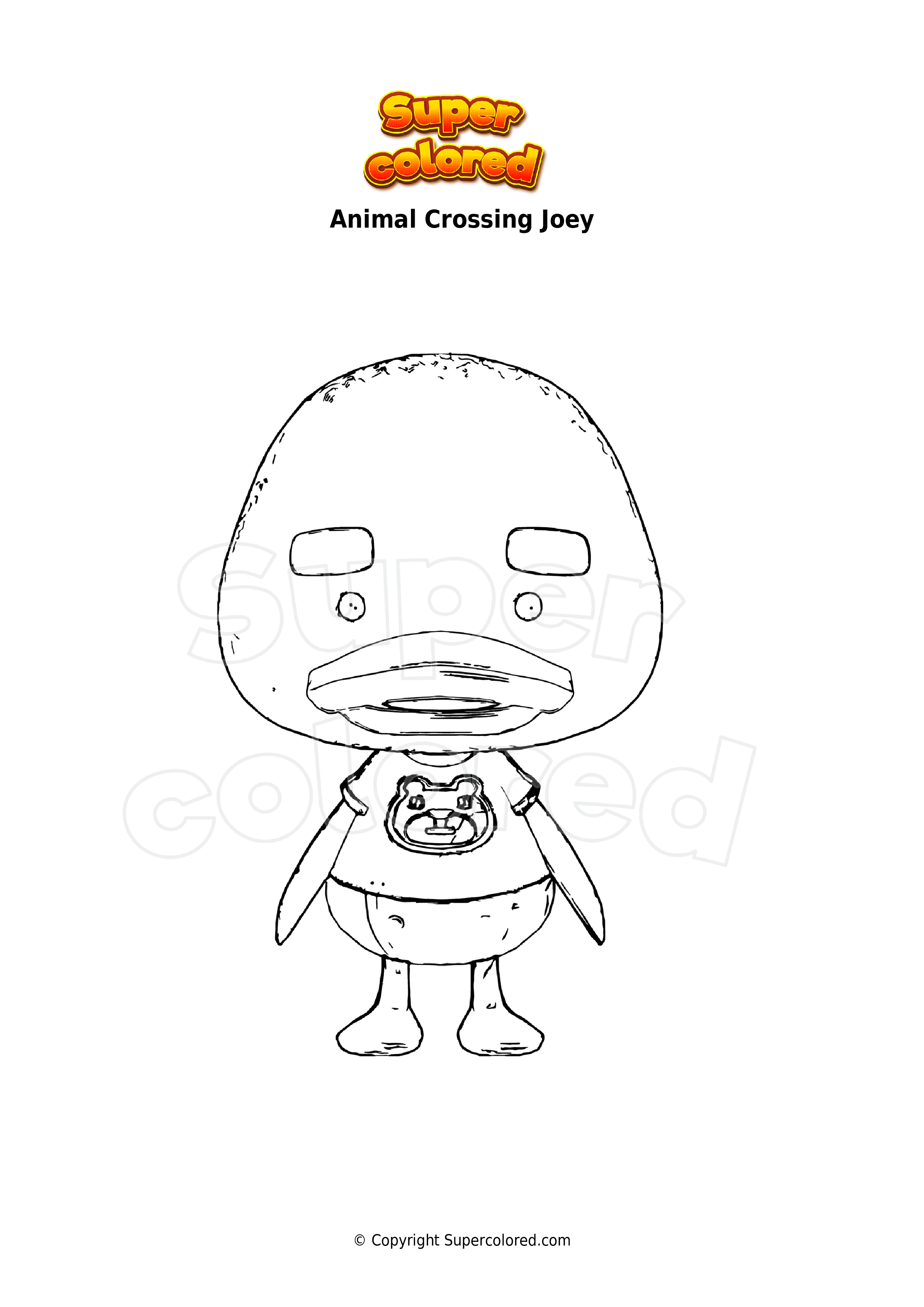 Coloring page Animal Crossing Joey 