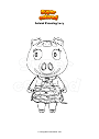 Coloring page Animal Crossing Lucy