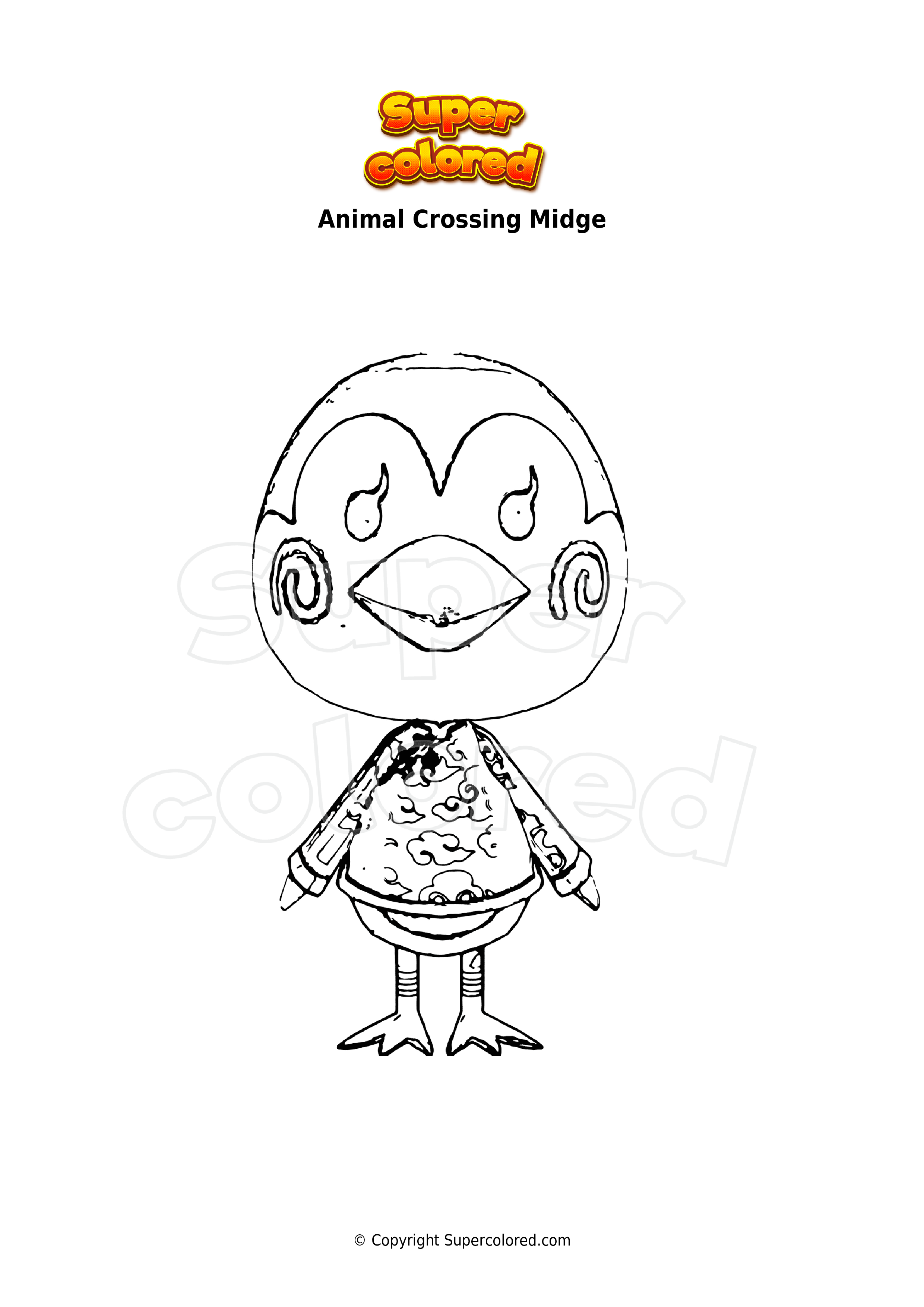 Coloring Page Animal Crossing Murphy Supercolored