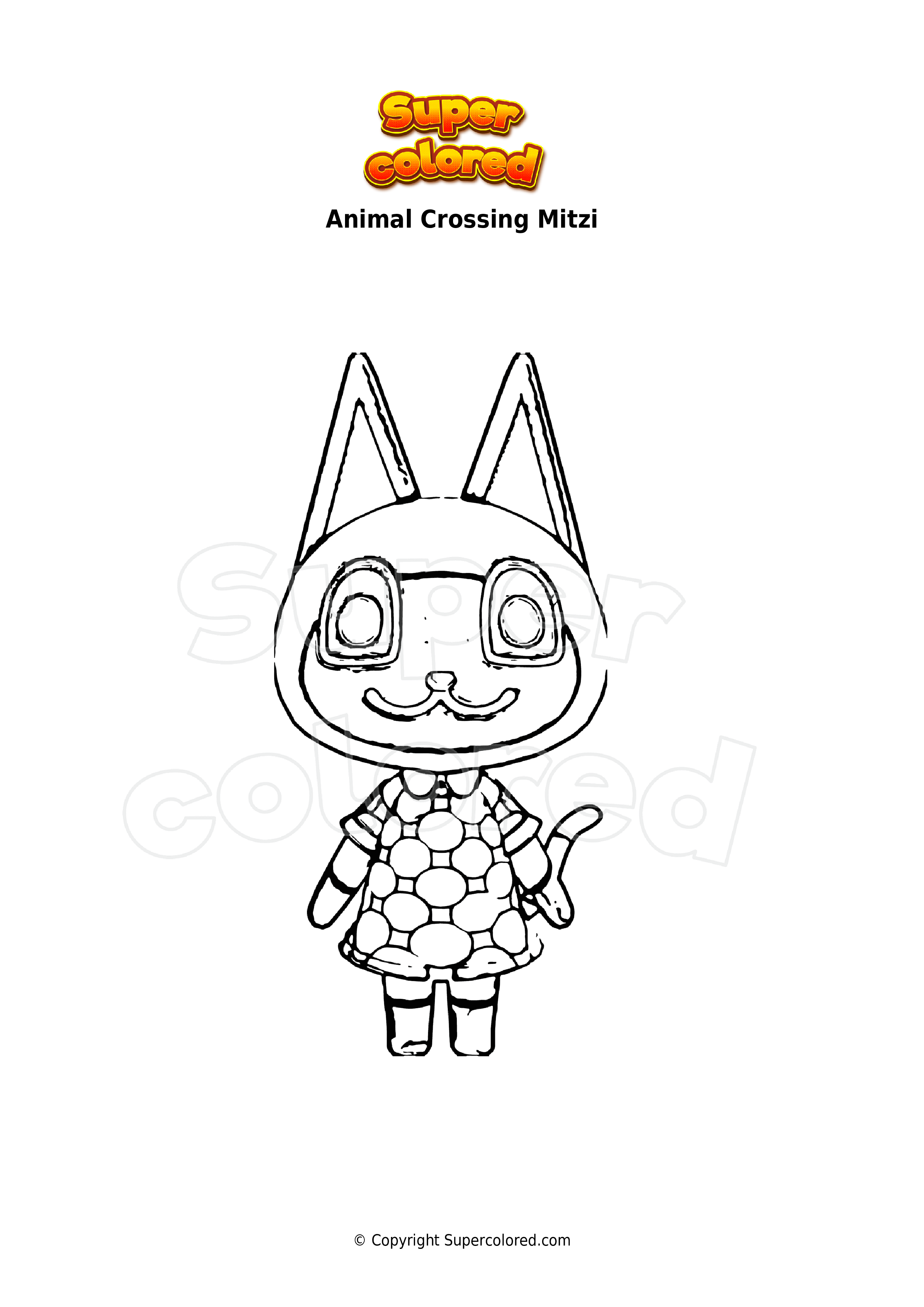 Coloring page Animal Crossing Mitzi 