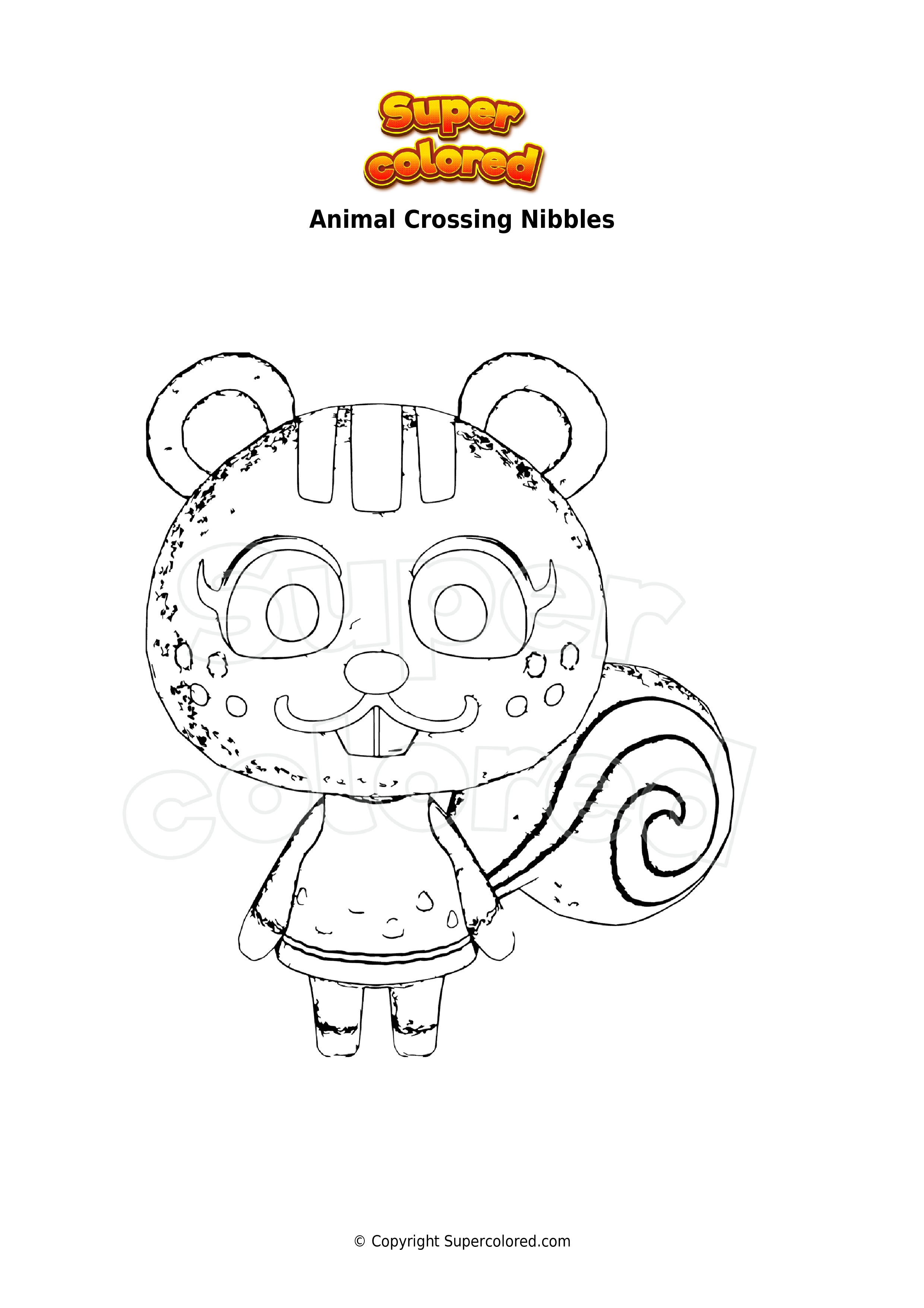 Coloring page Animal Crossing Nibbles   Supercolored.com