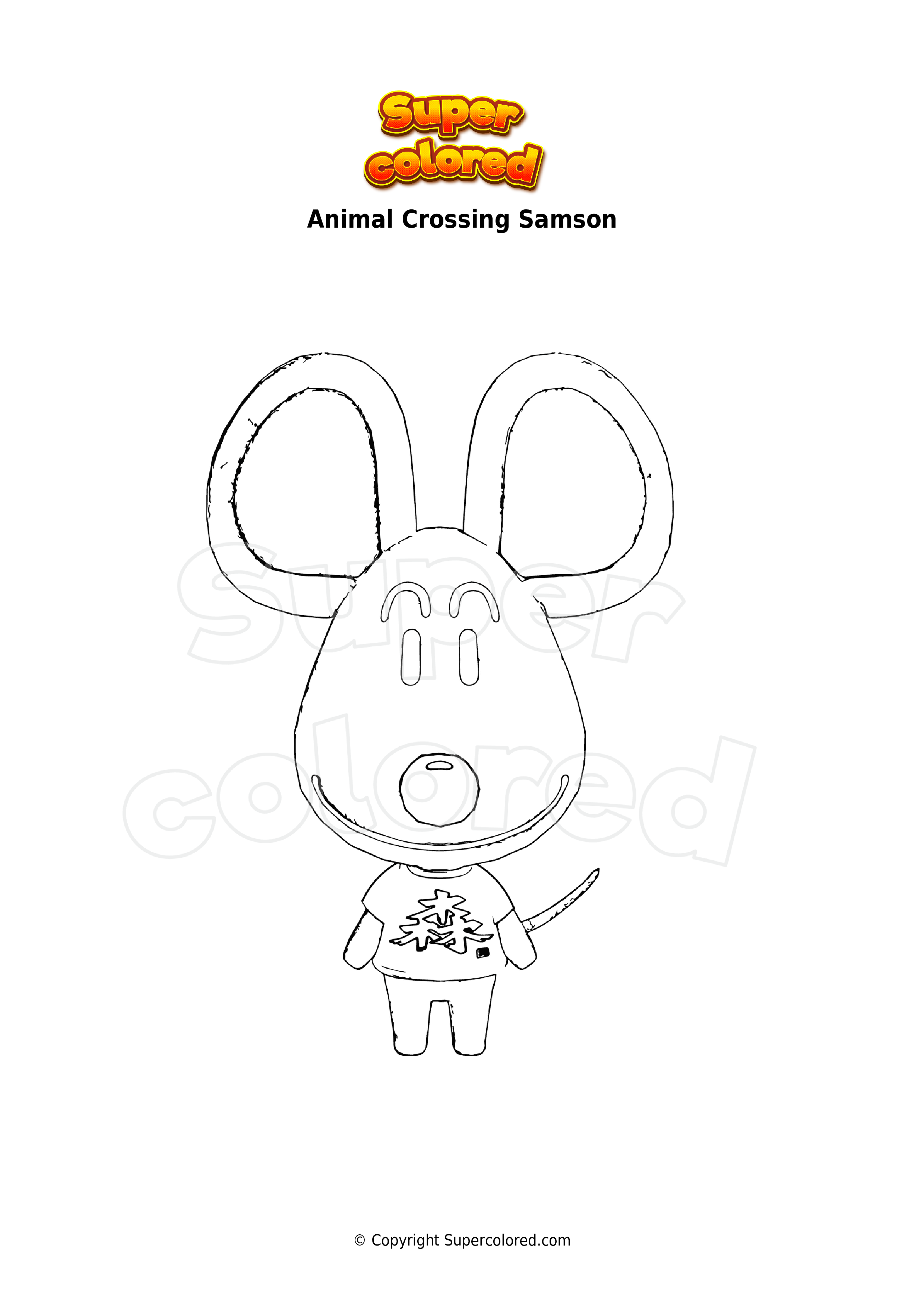 Coloring page Animal Crossing Samson 
