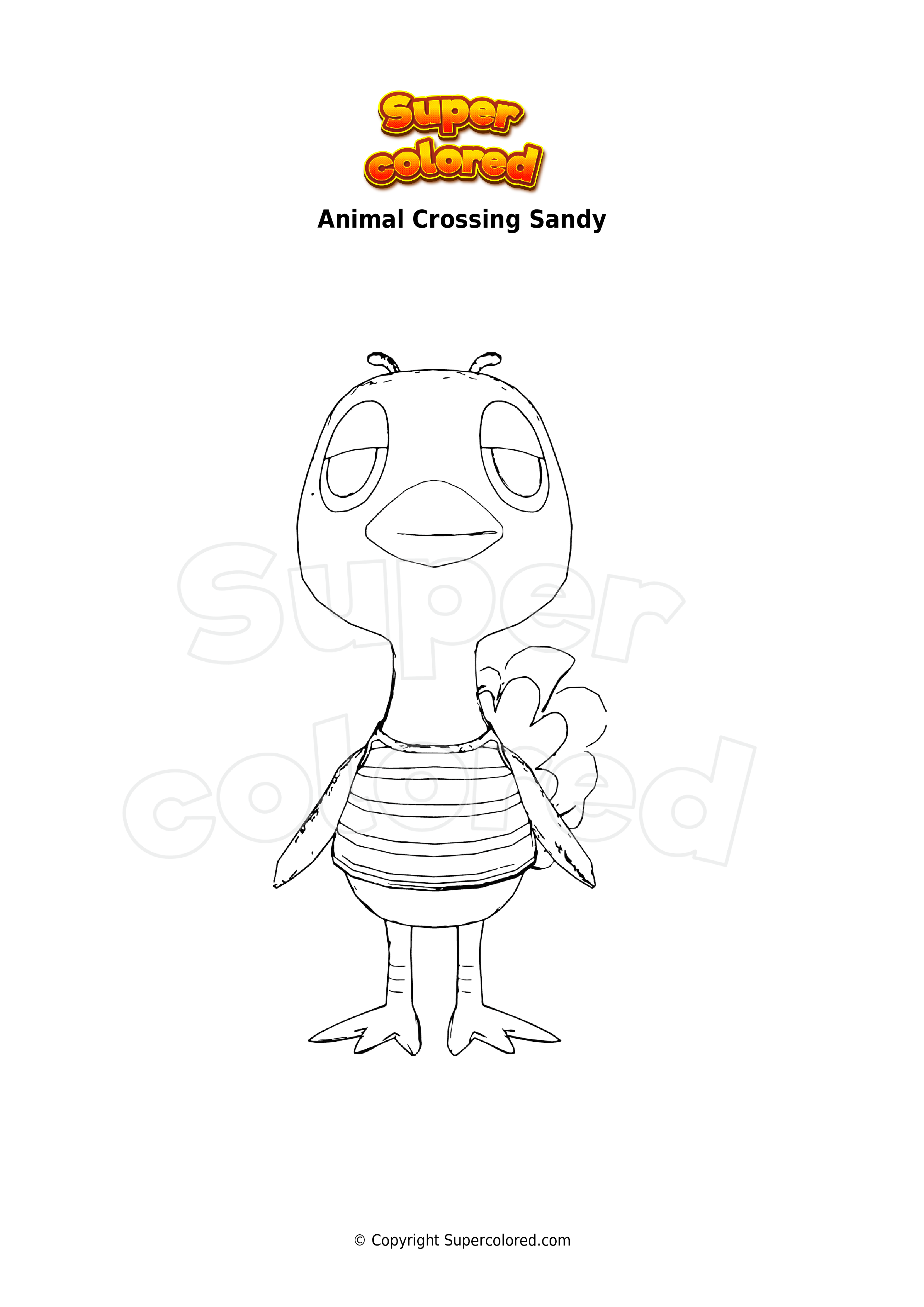 Coloring page Animal Crossing Sandy 