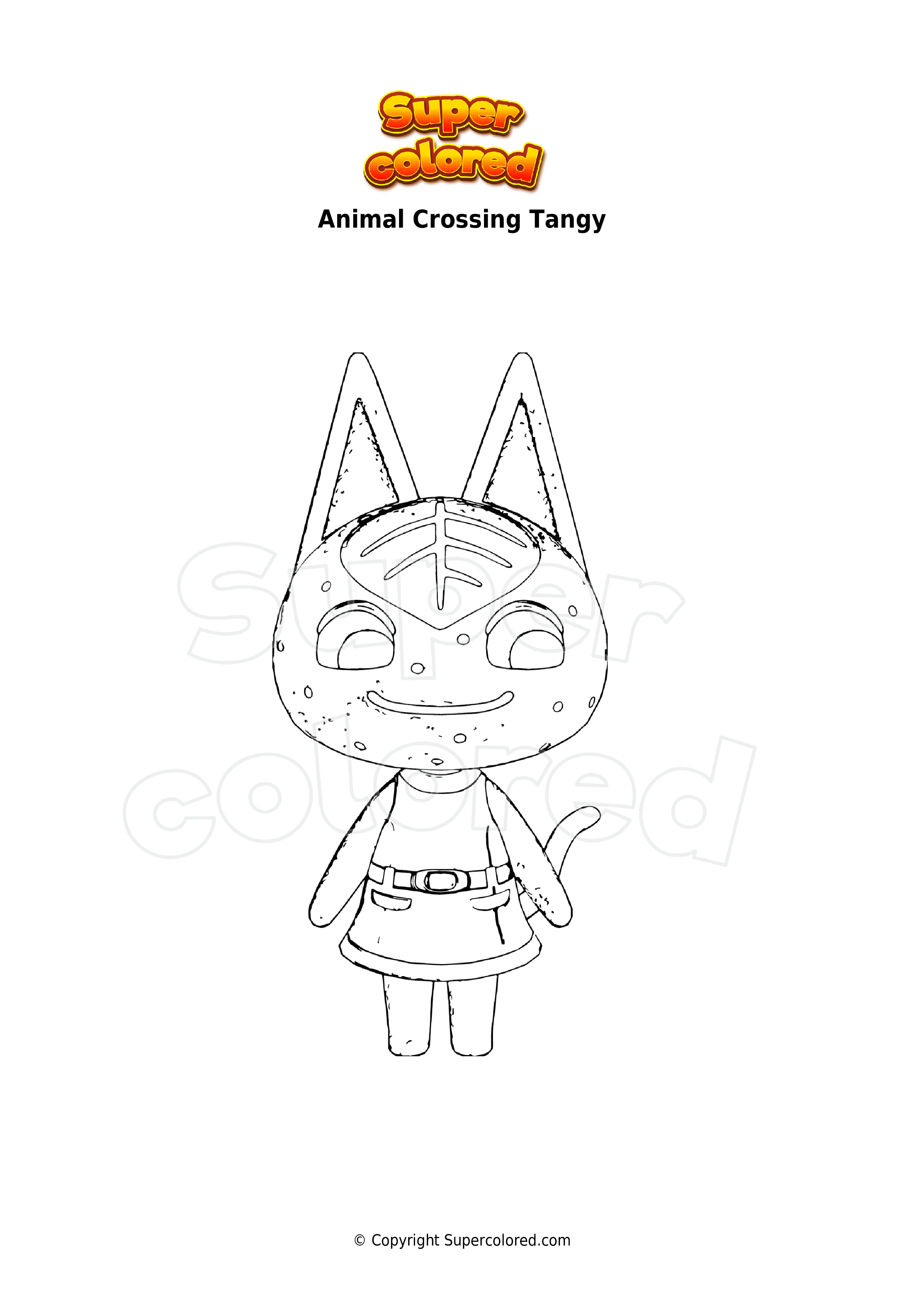 Coloring page Animal Crossing Tangy 