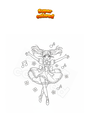 Coloring page Anime girl dancing