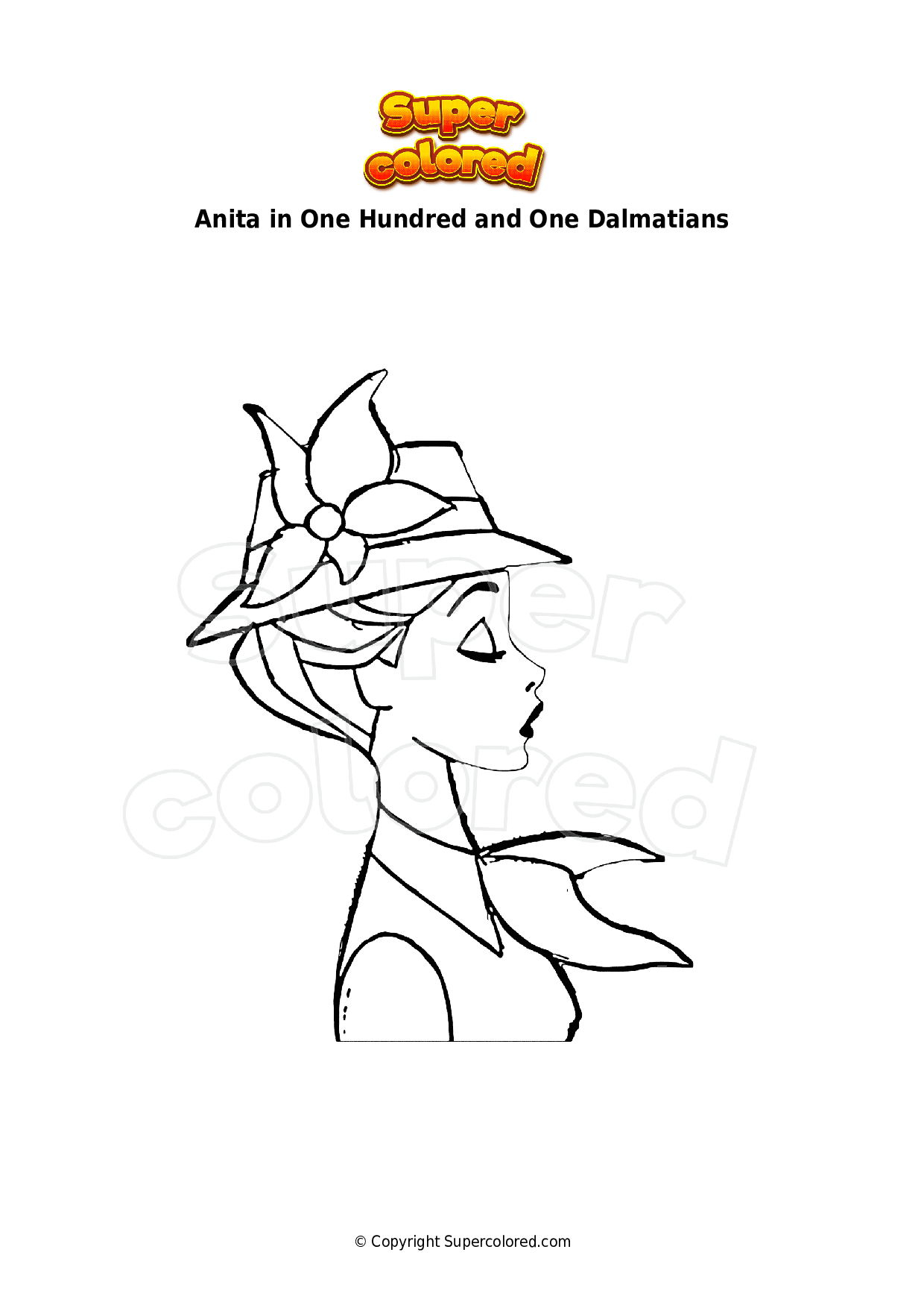 Coloring Page Anita In One Hundred And One Dalmatians Supercolored