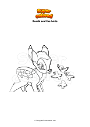 Coloring page Bambi and the birds