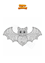 Coloring page Bat Mandala Zentangle