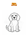 Coloring page Beagle sitting