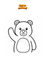 Coloring page Bear saluting