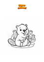 Coloring page Beaver puppy
