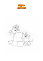Coloring page Bluey and Bingo play