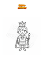 Coloring page Boy disguised as a king