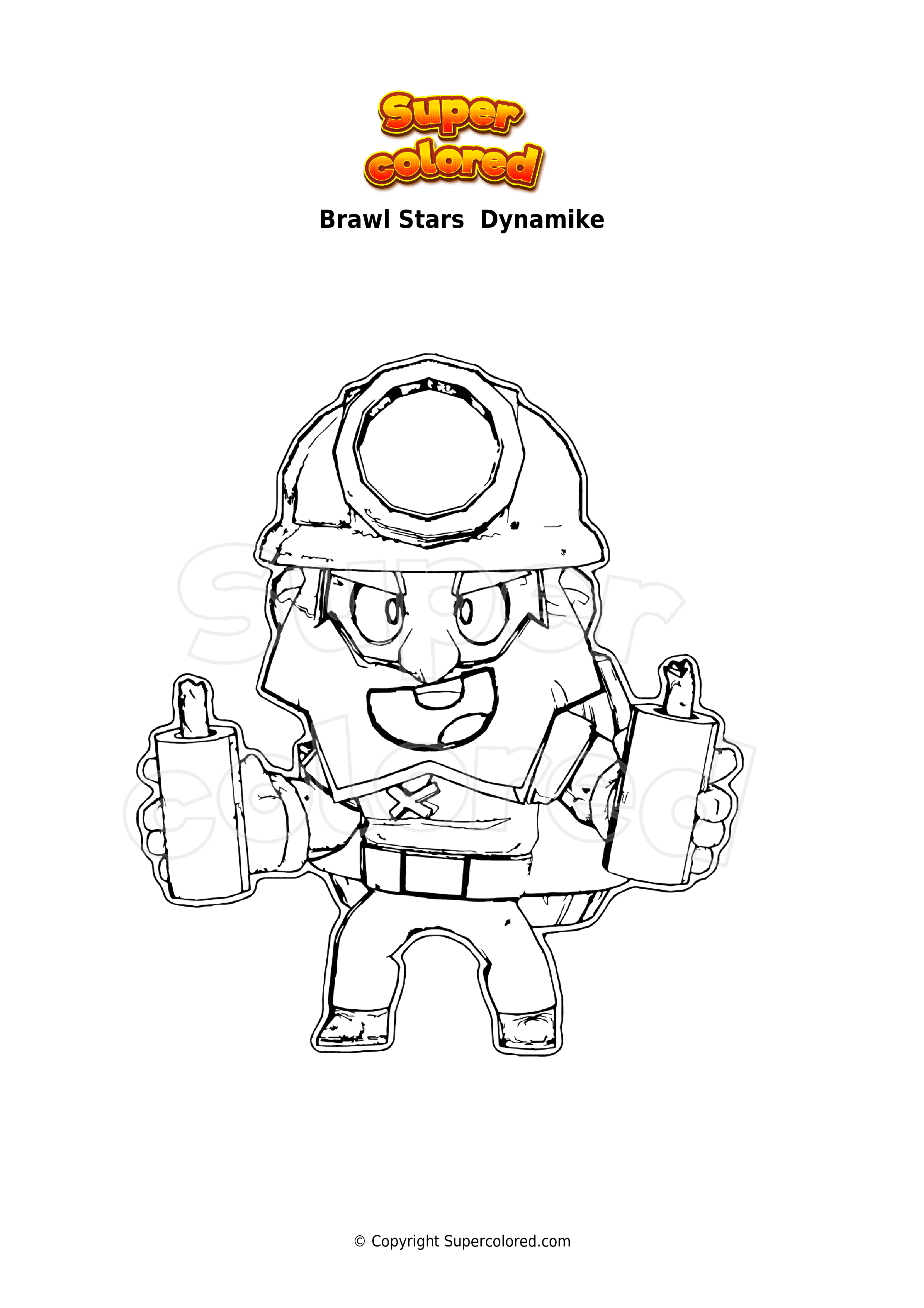 Coloring page Brawl Stars Dynamike - Supercolored.com