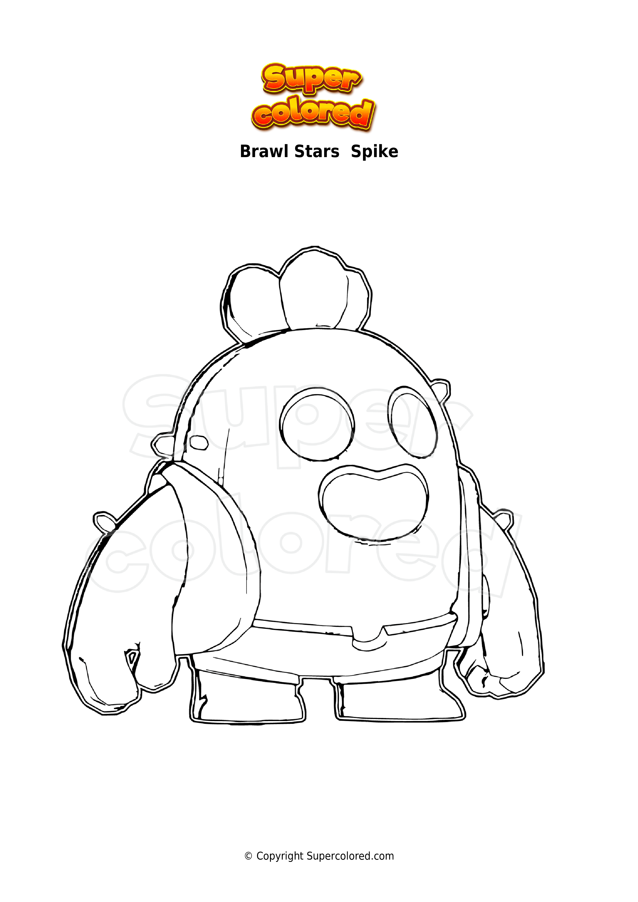 Coloring page Brawl Stars Spike - Supercolored.com