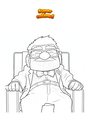 Coloring page Carl Fredricksen on the couch
