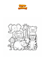 Coloring page Cartoon animal collection