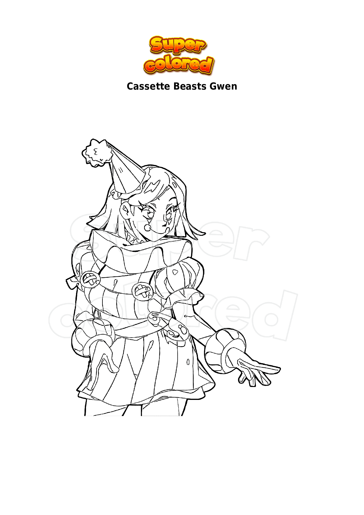 Coloring Page Cassette Beasts Gwen Supercolored