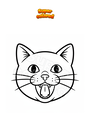 Coloring page Cat face meowing
