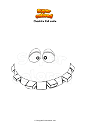 Coloring page Cheshire Cat smile