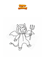 Coloring page Child disguised as a devil