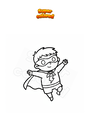 Coloring page Child disguised as a masked hero
