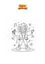 Coloring page Child disguised as a singer