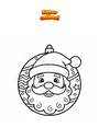 Coloring page Christmas ball with Santa Claus face