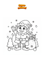 Coloring page Christmas Elf