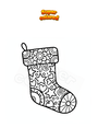 Coloring page Christmas Stocking Mandala Zentangle