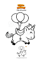 Coloring page Colorful unicorn