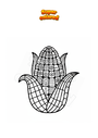 Coloring page Corn Cob Mandala Zentangle