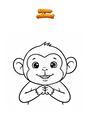 Coloring page Cute monkey