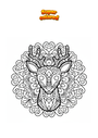 Coloring page Deer Mandala Zentangle
