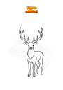 Coloring page Deer with large horns