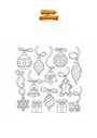 Coloring page Different Christmas balls
