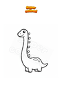 Coloring page Dinosaur with long neck