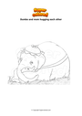 Coloring page Dumbo and mom hugging each other