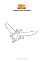 Coloring page Dumbo flies with the feather