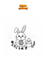 Coloring page Easter Rabbit and Chick