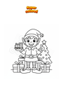 Coloring page Easy Santa's Elf
